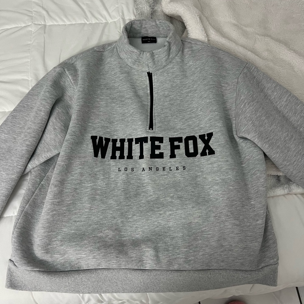 White Fox Gray Zip-Up Jacket